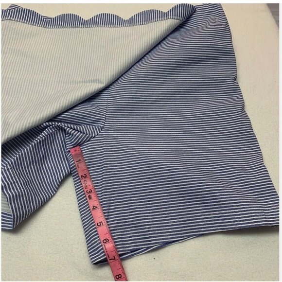 Talbots Womens Scalloped Wrap Skort Skirt Blue & White Stripe July 4th Size 12 - Picture 7 of 9